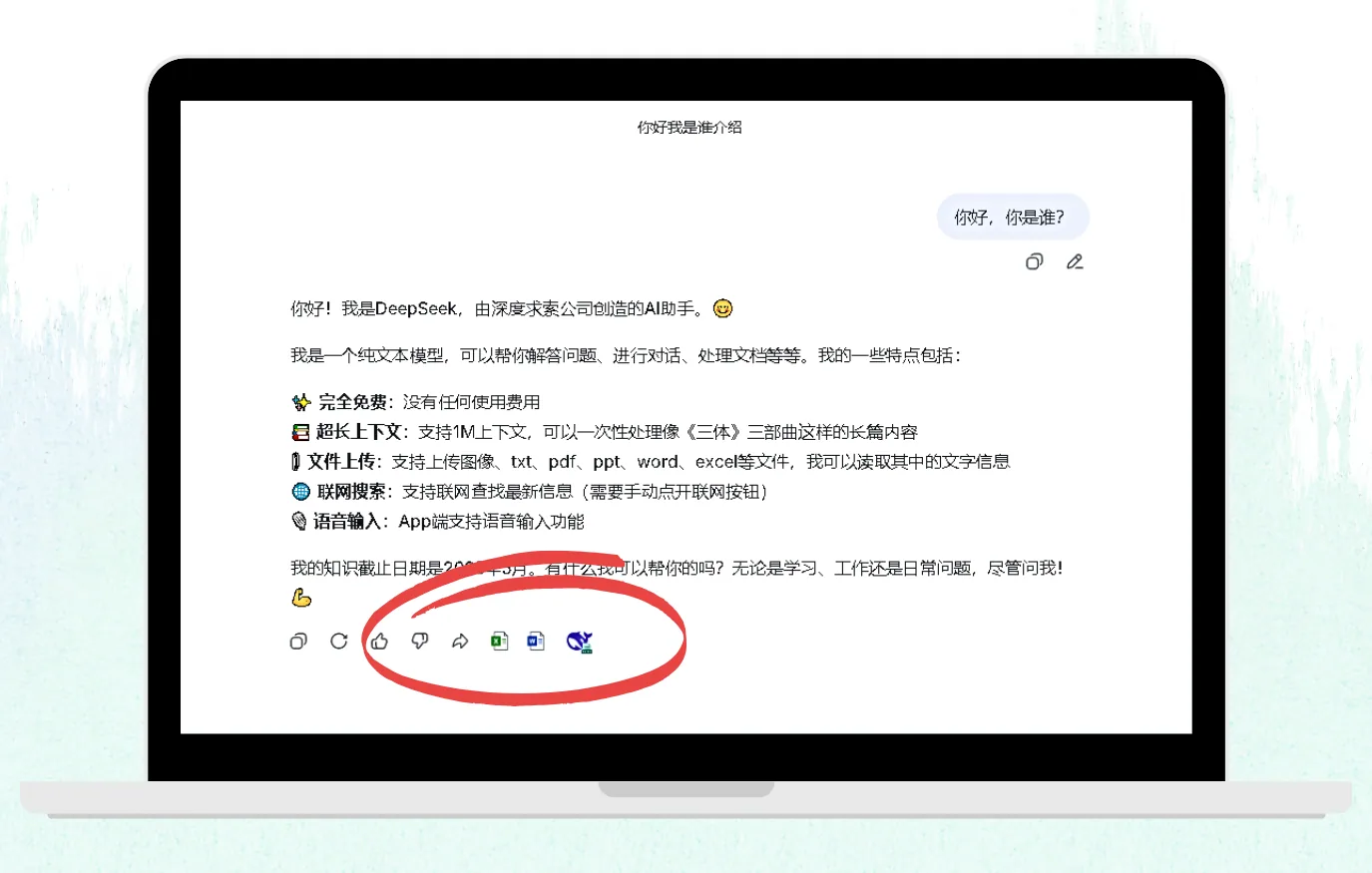 DeepSeek2Word 将 DeepSeek 对话导出为 Word 和 Excel 的操作界面